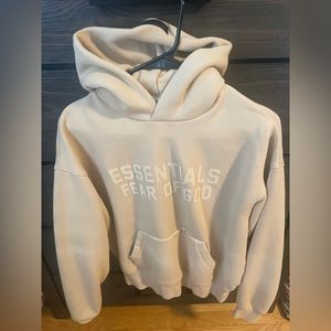 essentials fear of god hoodie size 10 in childrens color cream/tan